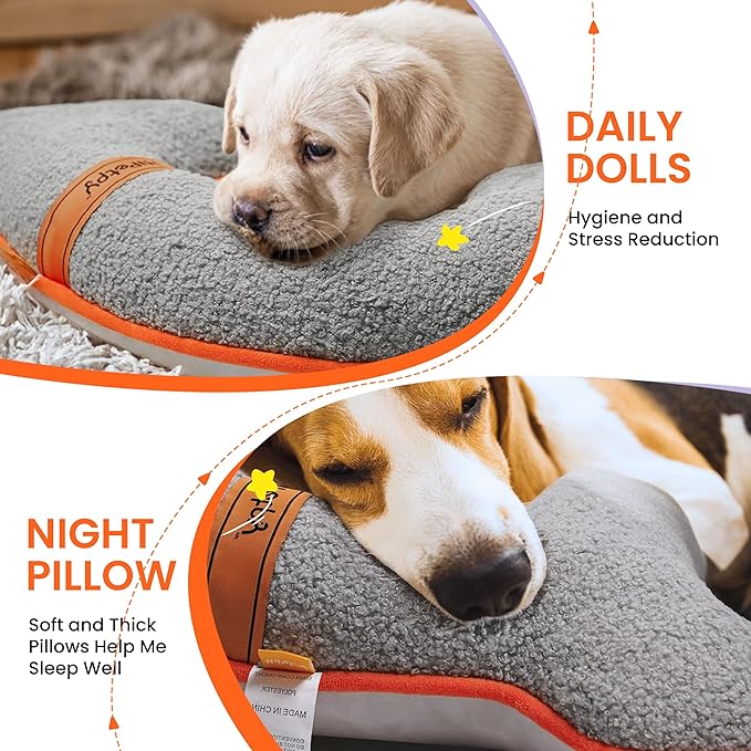 Dog Bed Pillow, Soft Dog Pillows for Dogs, Head & Neck Support for Dogs, Kids, Adults,Washable Dog Calming Pillows for Better Sleep for Medium Pet