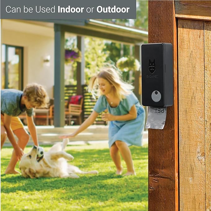 SVD.PET Dog Poop Bag Dispenser with 60 Bags, Wall Mount Waste Bag dispenser, Holds 4 Rolls of Waste Bags, Indoor/Outdoor Wall mount or Place on Table(Black, Dispenser + Bags)