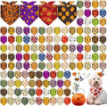 Sanwuta 120 Pcs Halloween Dog Bandanas Bulk Skeletons Pumpkin Bat Skull Ghost Spider Pet Costumes Scarf Washable Pet Scarves Adjustable Bibs for Small and Medium Pets, 30 Styles(Halloween)