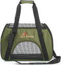 Pawer Soft-Sided Pet Carrier for Cat and Small Dog,Olive Color,Medium Size,Washable 600D Oxford Cloth Airline Approved Travel Tote,with 2 Mesh Opens and a Strap for Carry,Multiple Colors Available