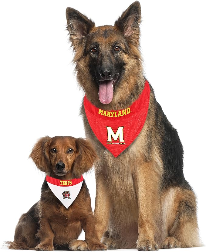 Pets First Collegiate Pet Accessories, Reversible Bandana, Maryland Terrapins, Small/Medium
