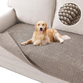 H.VERSAILTEX Plush Chenille Dog Bed Cover Thick Soft Sofa Cover for 3 Cushion Couch Anti Slip Couch Cover Furniture Protector for Dog, Pet, Cat (35" x 74", Cuban Sand)