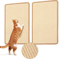 FUKUMARU 2 Packs Cat Scratching Mat, 19.6 x 11.8 Inch Natural Sisal Cat Scratch Pad Mats for Indoor Cats, Horizontal Cats Wall Scratcher Kitten Floor Rug with Sticky Tape, Furniture Protector