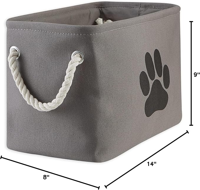 Bone Dry Pet Storage Collection Collapsible Bin, Small Rectangle, Gray