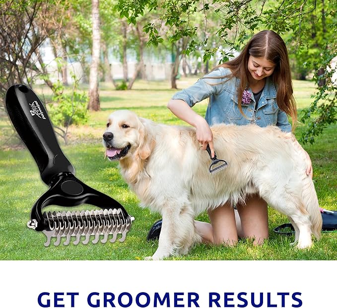 Pat Your Pet Deshedding Dog Brush For Shedding – Cat Brushes For Indoor Cats, Double-Sided Cat Brush Deshedding & Grooming Tool For Long Haired And Short Haired Dogs, Skin-Friendly