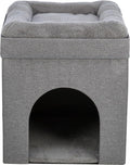 Trixie Crazy Cube Stackable Cat Condo with Sisal Scratching Surface & Reversible Plush Cushion – Tool-Free Assembly, Collapsible Modular Indoor Cat Furniture, Sturdy MDF Cave, Supports up to 35 lbs