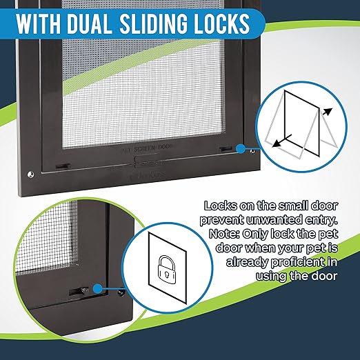 20-Pack Disposable Litter Box Waste Receptacles Compatible with Littermaid Waste Receptacles, and 7.87" x 9.84" Pet Screen Door Flap Compatible with Doggy Fits Dogs & Cats Under 30 Lbs