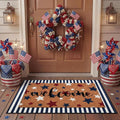 Tinideya 2 Pcs Door Mat Welcome Non Slip Coir Mats Floor Layering Doormats Seasonal for Front Porch Entryway Decor(Patriotic)