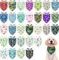 30 Pcs Dinosaurs Dog Bandanas for Small Dogs Medium Stitch Dog Bandana Bulk Reversible Print One Side Large Polyester Scarves Party Grooming M