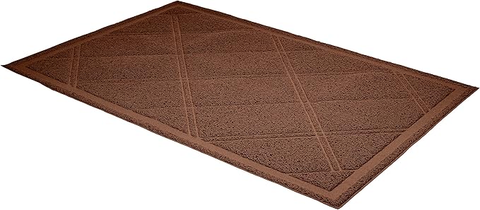 Amazon Basics Less-Mess Cat Litter Box Mat,24" x 35",Unscented,Brown,(Pack of 10)