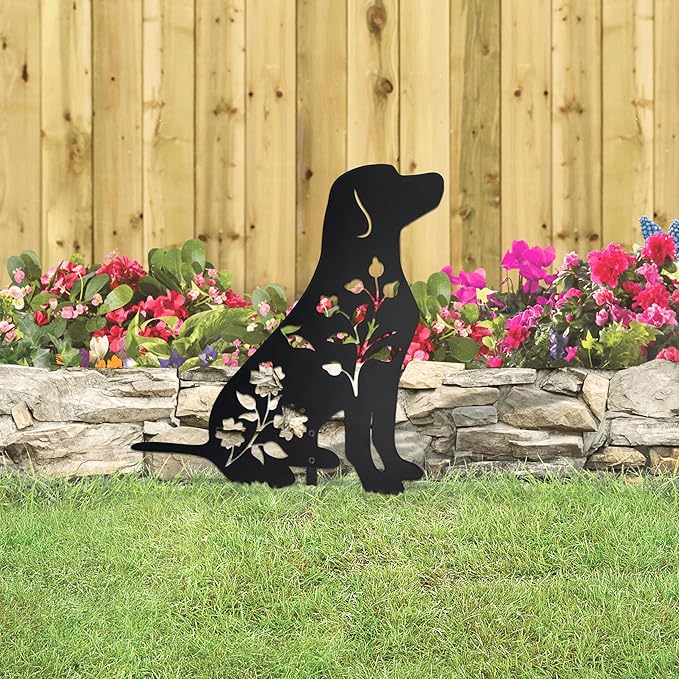 Labrador Retriever Garden Stake - Durable Outdoor Dog Statue for Lawn Décor