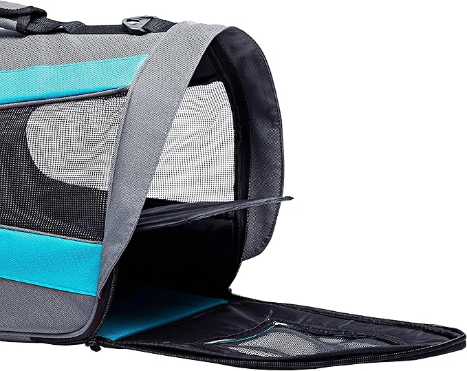 Pawer 18” x 11”x 11” Soft-Sided Foldable Airline Approved Pet Carrier for Cat, Puppy and Small Dog, Washable 600D Oxford Fabric, with Handle and Strap for Carry, Multiple Colors Available