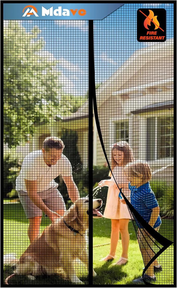 Magnetic Screen Door，Fiberglass Screen Door Mesh，Keep Bugs Out, Heavy-Duty Mesh Curtain,Pet and Kid Friendly, Works with Front Doors, Sliding Doors（36x80 Inch Fiberglass