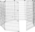 Amazon Basics Foldable Octagonal Metal Exercise Dog Playpen, Indoor/Outdoor, No Door, 8 Panels, 24 x 48 Inches, Rust-Resistant, X-Large, Black
