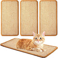Tuanse 4 PCS Cat Scratcher Mat, 15.7 x 7.8 Inches Sisal Cat Scratching Pad, Horizontal Floor Scratching Pad Rug with Adhesive Loop Tape for Protect Couch and Carpets(Khaki)