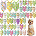 Abbylike 50 Pcs Easter Dog Bandanas Bulk Bunny Egg Carrot Bandanas for Dogs Triangle Kerchief Bibs Scarf Set for Pet Easter Costume Photo Props Accessories Pet Shops, 25 Styles (31.5 x 21.7 x 21.7)