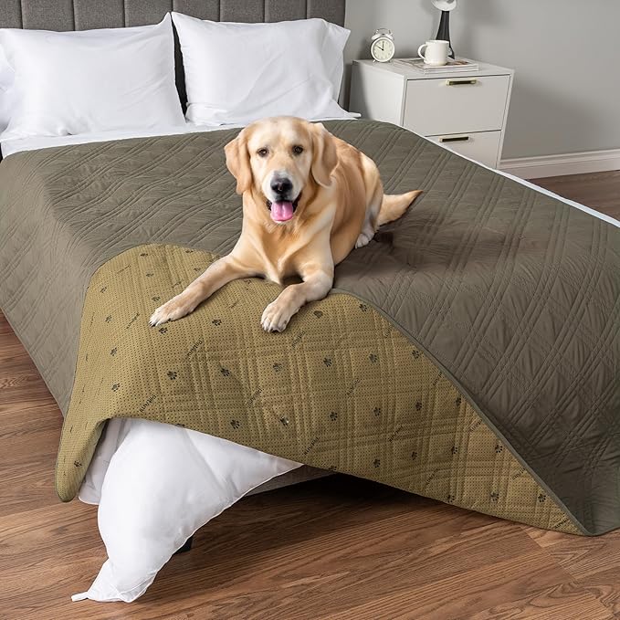 PetAmi Waterproof Couch Cover for Dogs, Waterproof Pet Blanket, Reversible Furniture Cover Sofa Protector for Pet Cat Bed, Washable Waterproof Blanket Dog Cover for Couch Seat, 102x82 Green