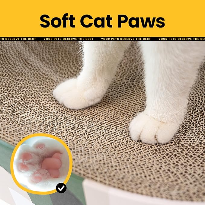 Cat Scratcher Cardboard,2 in 1 Oval Cat Scratch Pad Bowl for Indoor Kitty Grinding Claw,Round Kittens Scratching Board Corrugated Lounge Pet Beds&Furniture Protector for Couch&Carpets&Sofas
