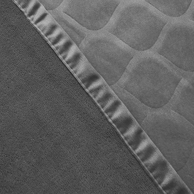 fuguitex Waterproof Dog Blanket Bed Cover Dog Crystal Velvet Moroccan Fuzzy Cozy Plush Pet Blanket Throw Blanket for Couch Sofa(82 * 82 inch, Light Grey+Grey)