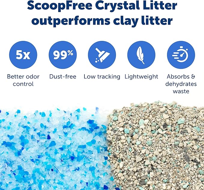 PetSafe ScoopFree Disposable Crystal Cat Litter Tray - Easy Cleaning Box - Refill Tray for Automatic Litter Box - Fresh Scent - 4.3 lb Bags - 3 Pack