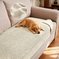 H.VERSAILTEX Non Slip Pet Couch Cover Chenille Dog Bed Protector Thick Soft Sofa Slipcover Pet Friendly Washable Couch Cushion Covers for Pets (30" x 53", Ivory)