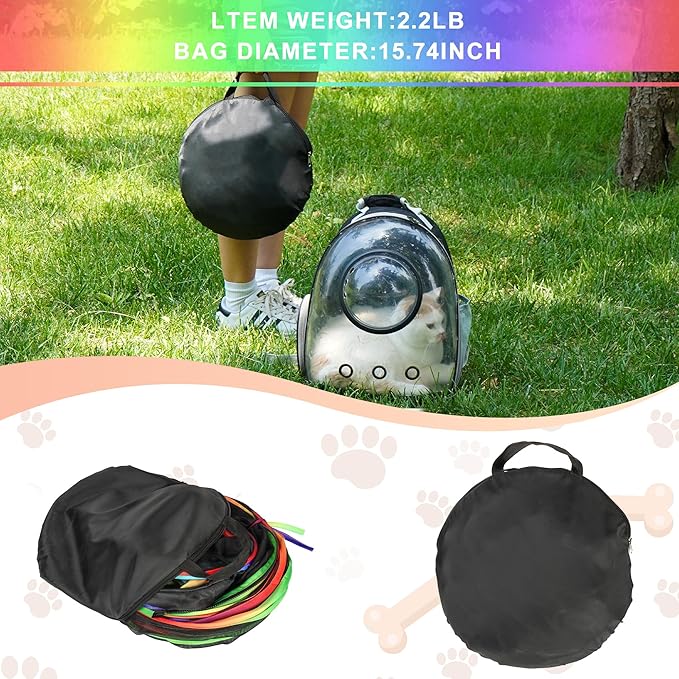 Foldable Cat Enclosure - Portable Outdoor Pet Tent with Tunnel, Breathable Mesh Playpen for Dogs, Small Rabbits, Includes Carry Bag（Color）