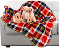 Waterproof Pet Blanket - 50x60 Reversible Plaid Throw Protects Couch, Car, Bed from Spills, Stains, or Fur - Dog and Cat Blankets by Petmaker (Red)