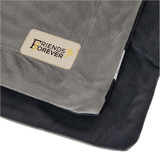 Friends Forever Durable Dog Blanket for Couch Protection, Two Tone Reversible Pet Hair Resistant Blanket for Dogs Cats Bed Kennel Crate Car Seat - Soft Velvet, Warm Fleece, Bailey 53" x 42"