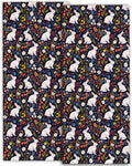 Cute Rabbit Hand Towels - 2 Pack, 14.5" X 28",Soft Microfiber Polyester Dark Towel Set with Adorable Bunny and Floral Pattern,for Fun Bathroom Kitchen Spa Hotel Decor Gifts Women Girls