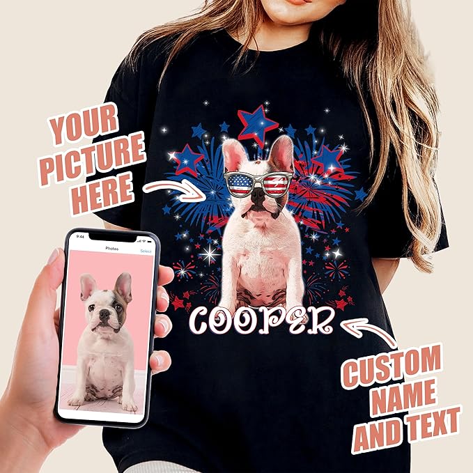 JIX & JOKY Custom Your Own Bootleg Rap Shirts with Dog Faces Custom Pet Shirt for Men Graphic Tshirt Gift Idea for Pet Lovers