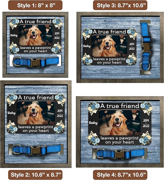 Dog Memorial Gifts Personalized Loss Of Pet Dog Memorial Picture Frame Pet Loss Gift Personalized Custom Cat Picture Collar Frames Memory Boxes For Keepsakes Death Remembrance