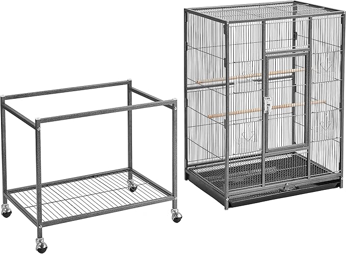 Yaheetech Wrought Iron Extra Large Bird Parakeet Cage with Detachable Stand for Cockatiel Sun Green Cheek Conure Lovebird Budgie Finch Canary Bird