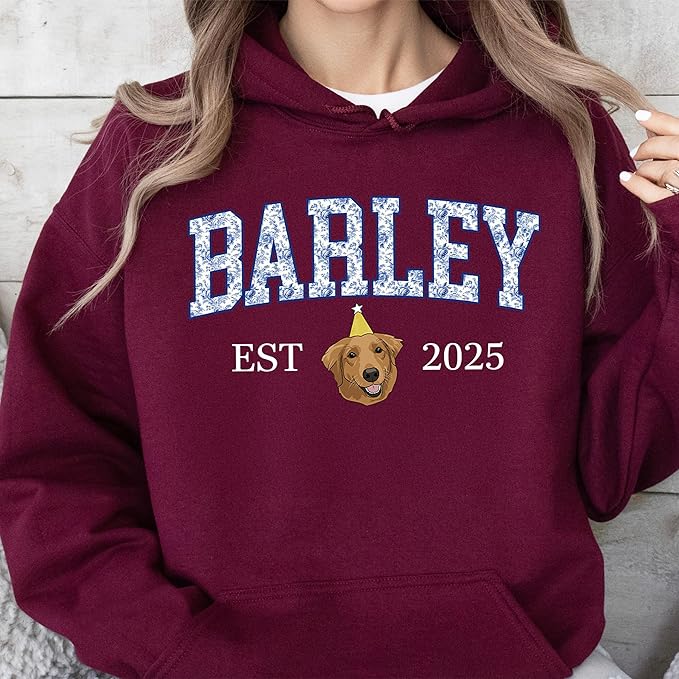 Custom Pet Sweatshirts with Photo and Name, Personalized Dog Sweatshirt, Gifts for Dog Mom, Dad