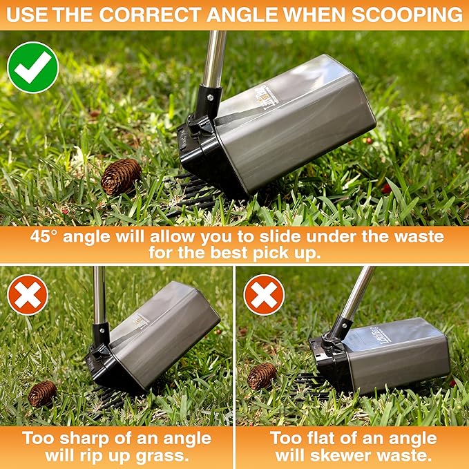 Neater Pet Brands Lift N’ Bag 2.0 Dog Pooper Scooper with Bag Attachment & 22" Pole for Small to Large Dogs, New & Improved Design, 60 Refill Bags, Heavy Duty Dog Poop Scooper for Yard, One-Hand Use