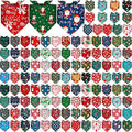 Amylove 120 Pcs St. Patrick's Day Dog Bandanas Bulk Holiday Triangle Dog Pack Puppy Kerchief Bandana Adjustable Spring Pet Scarf for Pet Cat Costume Accessories Decor(Snowman)