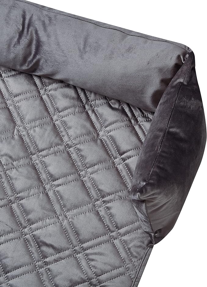 Brilliant Sunshine Premium Calming Dog Bed Mat, Silky Velvet, Removable Washable Cover, Cushion Protector and Couch Covers for Dogs, Pets, Cats, Extra Large, Grey