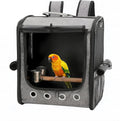 Foldable Bird Carrier Bag, Bird Backpack with Perch and Food Bowl, Stainless Steel Tray, A Portable Travel Bird Cage That is Easy to Clean, Pet Transparent Breathable Travel Cage
