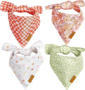 Remy+Roo Extra Large Spring Dog Bandanas - 4 Pack Daisy Set | Premium Durable Adjustable Polyester Fabric | Patented Shape Girl Dog Bandana, Floral Dog Bandana