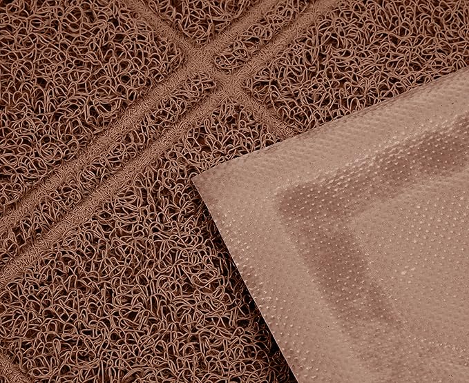 Amazon Basics Less-Mess Cat Litter Box Mat,24" x 35",Unscented,Brown,(Pack of 10)