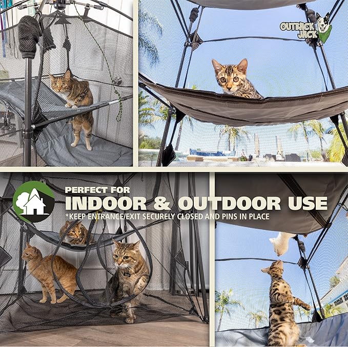 Outback Jack Catio Outdoor Cat Enclosure, (Kitty Katio) for Indoor Cat or Multiple Cats - Portable Tent, Play Tent for Cats, Catio, Outside Enclosure