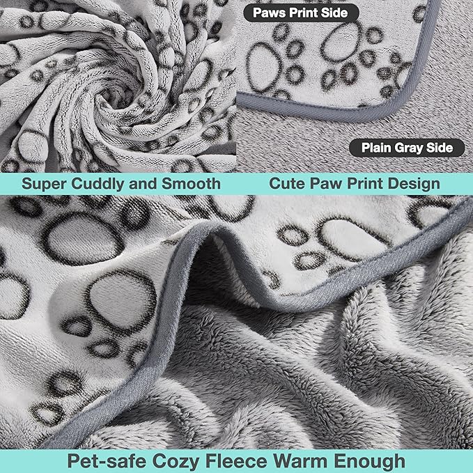 Stuffed Premium Soft Dog Blankets for Large Dogs, Large Cat Blanket Calming Washable for Bed Couch Protection Cover, Dog Essentials for Dog, 66 * 82 inches, Grey