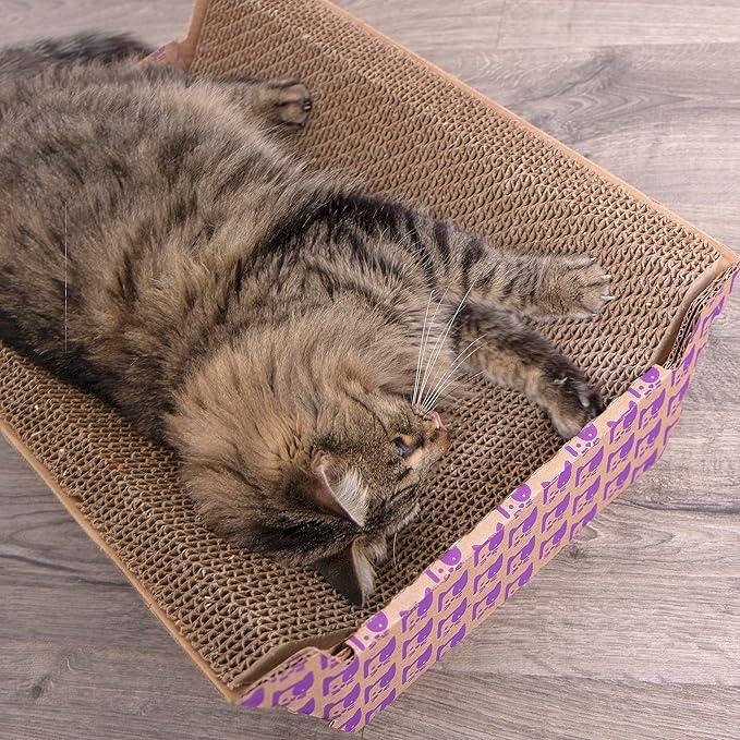 SmartyKat Super Scratcher Chaise Corrugated Cat Scratcher,Catnip Infusion Technology - Brown,One Size,(Pack of 6)