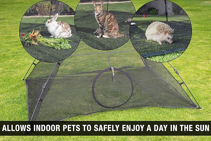 Outback Jack Cat Tent Large for Outdoor or Indoor Enclosures - Portable Playhouse Play Tents for Outside or Inside Cats & Small Animals, Kitten House Happy Habitat