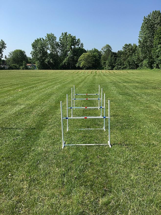 Dog Agility Travel Jump Set 4 Bar Jumps Total with Adjustable Jump bar and Dog Agility Jump Cups