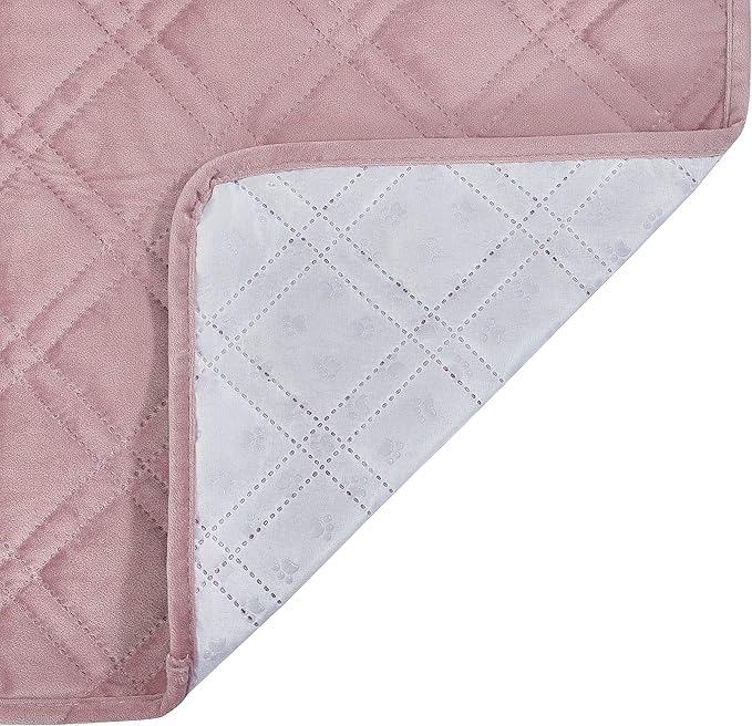 Brilliant Sunshine Premium Calming Dog Bed Mat, Silky Velvet, Removable Washable Cover, Cushion Protector and Couch Covers for Dogs, Pets, Cats, Small, Silver Pink
