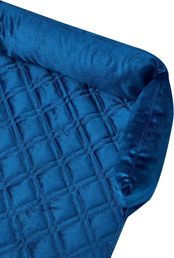 Brilliant Sunshine Premium Calming Dog Bed Mat, Silky Velvet, Removable Washable Cover, Cushion Protector and Couch Covers for Dogs, Pets, Cats, Small, Dark Blue