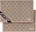 GORILLA GRIP Cat Litter Box Mat, 35x23 2 Pack, Water Resistant, US Designed Kitty Litter Trapping Mats, Easy to Clean Scatter Control, Less Mess and Clean Floors, Kitten Supplies for Indoor Cats Beige