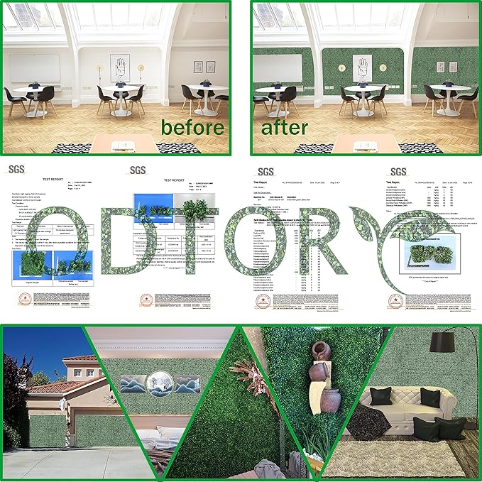 Artificial Boxwood Roll,48x120 in (40 sqft) UV-Anti Faux Ivy Boxwood Hedge Leaf Grass Wall for Patio Balcony Privacy, Garden, Backyard Greenery Wall Backdrop and Fence Decor