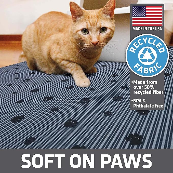 Drymate Cat Litter Box Mat, Litter Trapping Mat, Waterproof, Urine-Proof, Absorbent, Machine Washable, Soft on Paws, Contains Mess, Protects Floors, Kitten Supplies, Dark Grey, 28x36 XL, 12-Pack