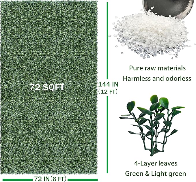 Artificial Ivy Privacy Fence Wall Screen: 72 X144 in (72 sqft) UV-Anti Faux Boxwood Roll Panels Greenery Backdrop Ivy Vine Leaf Hedges Fence Panels for Indoor Outdoor Green Wall Decor